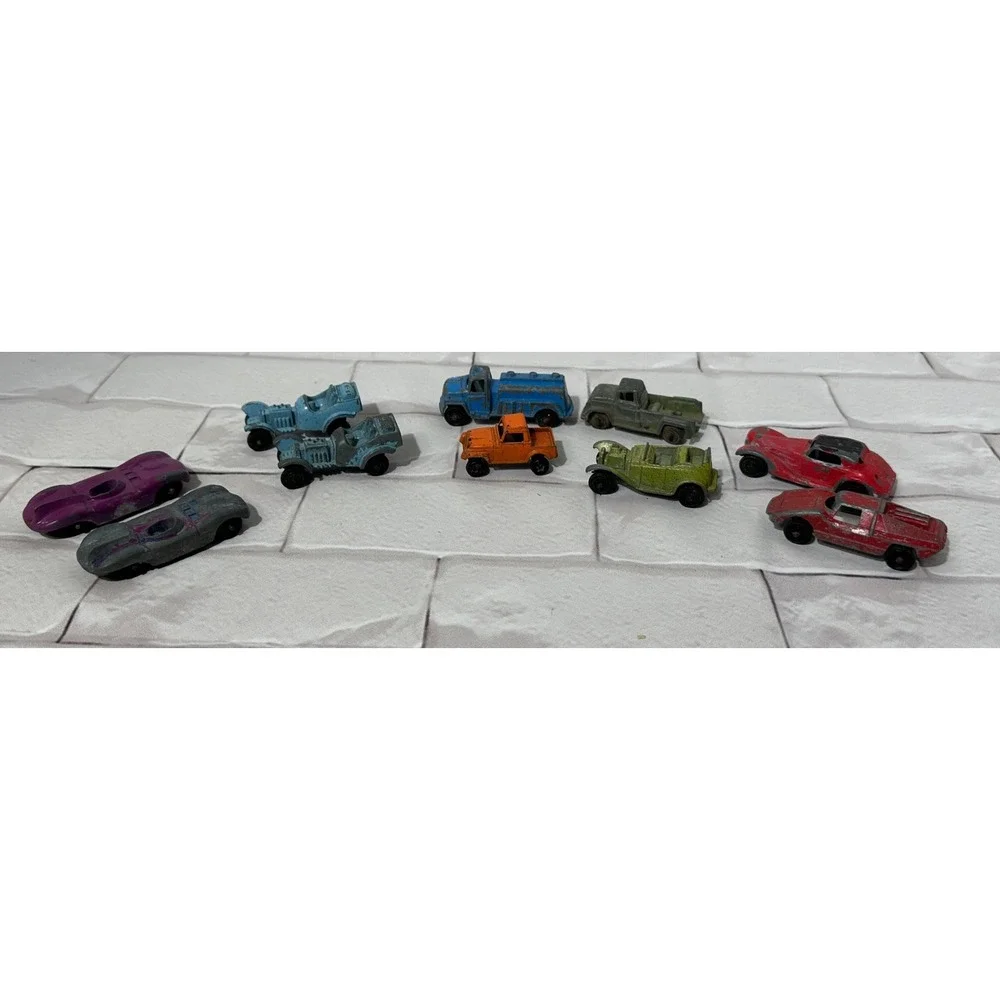 Vintage Diecast Tootsie Toys Car Lot 10pcs Fiat Abarth Tanker Truck‎ Roadster